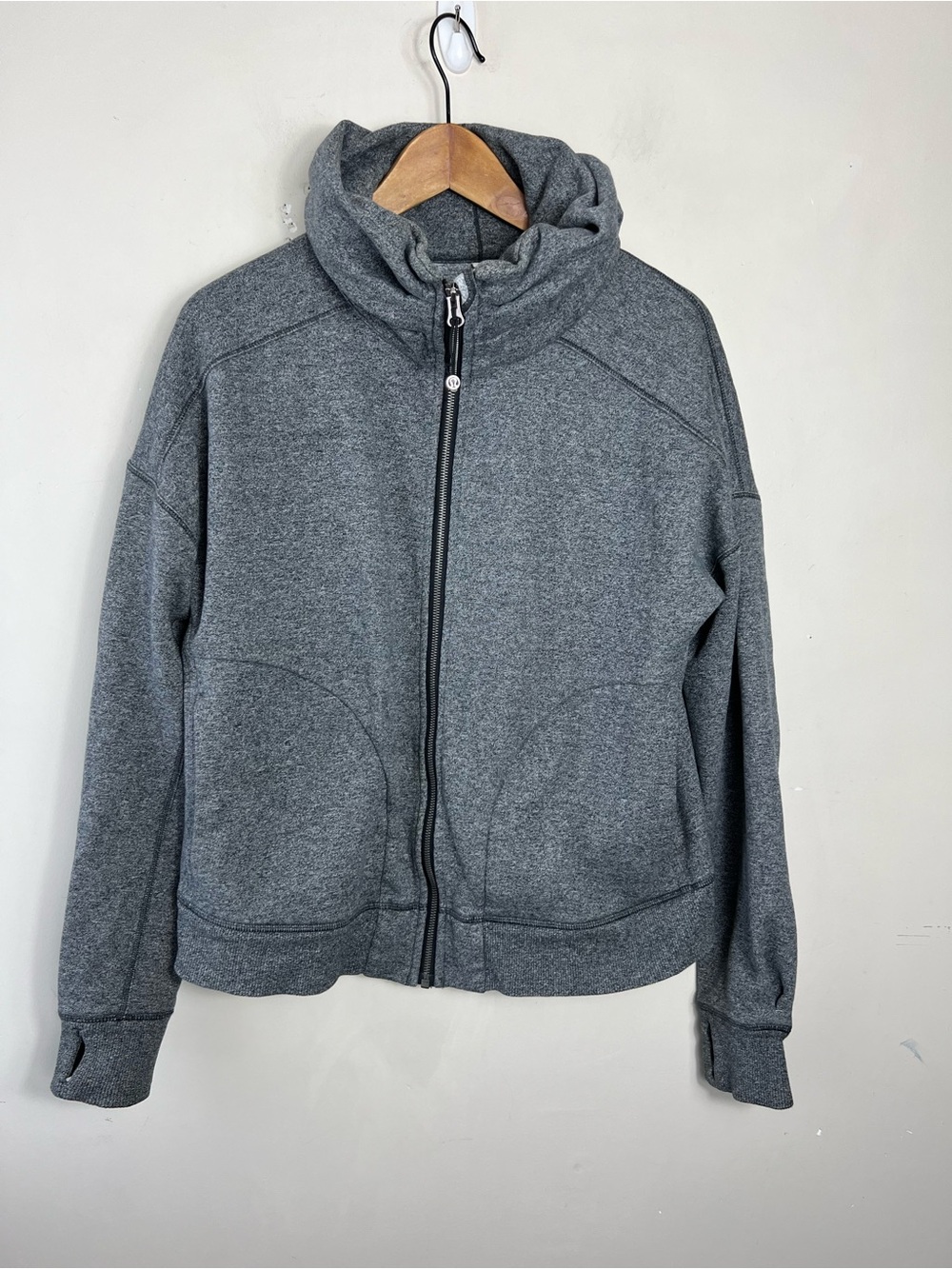 Lululemon Hug It Out Jacket Heathered Speckled Black Size 12 Women’s Grey - Picture 8 of 16